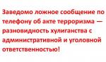 Последствия и ответственность за ложное сообщение об акте терроризма